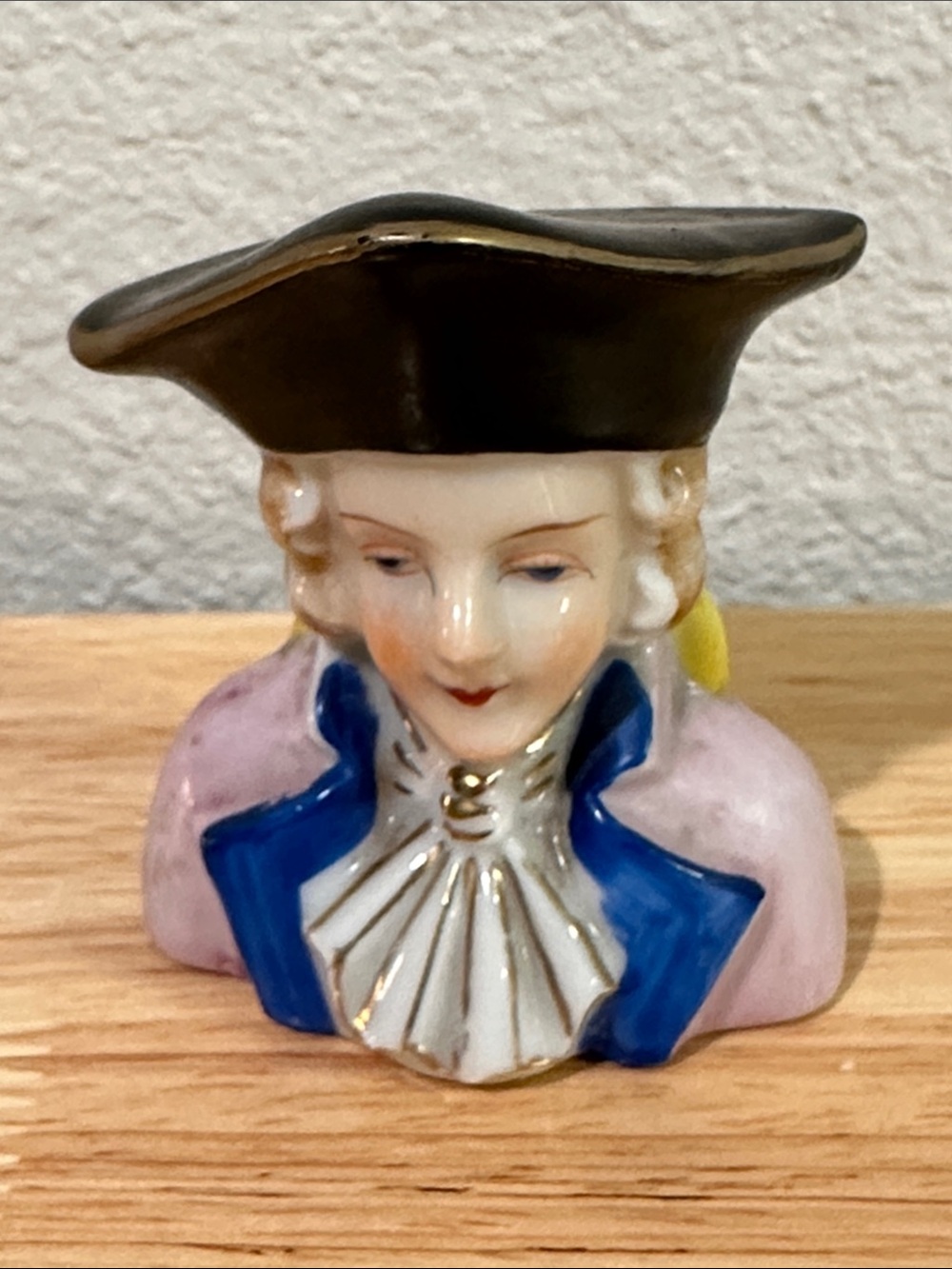 VTG Colonial Man Bust Salt Pepper Shaker Replacement Orphan Japan Tricorn Hat